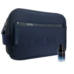 Dior Men's Navy Toiletry Bag AND Sauvage Eau De Parfum-10ml